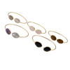 B-0746   Fashion Gold Plated Adjustable Cuff Bangle Natural Stone Bracelet 6 Colors