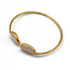 B-0746   Fashion Gold Plated Adjustable Cuff Bangle Natural Stone Bracelet 6 Colors
