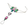 B-0744   Bohemian Gypsy  Charm Crystal Rhinestone Flower Beads  Beachy Anklet for Women Jewelry