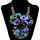 N-6297 Bohemian Fashion Black Rope Chain Leather Cloth Flower Resin Beads Crystal Rhinestone Statement Necklace Women Jewelry