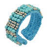 B-0751 Bohemian Style Handmade Bracelet Turquoise Beads wide cuff Bangle Bracelet Jewelry for Women