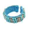 B-0751 Bohemian Style Handmade Bracelet Turquoise Beads wide cuff Bangle Bracelet Jewelry for Women