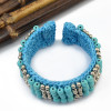 B-0751 Bohemian Style Handmade Bracelet Turquoise Beads wide cuff Bangle Bracelet Jewelry for Women