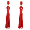 E-3816 Generous Big Long Drop Earrings Crystal Flower Dangle Beaded Stud Tassel Earring 5 Colors