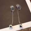 E-3815 Elegant Women Fashion Earring Jewelry Tassel Long Earrings Crystal Rhinestone Gift For Women