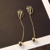 E-3815 Elegant Women Fashion Earring Jewelry Tassel Long Earrings Crystal Rhinestone Gift For Women