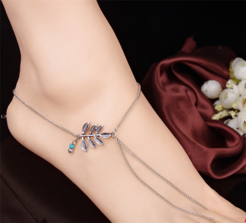 B-0750 New Fashion Bohemian Style Silver Tassel Chain Charm Ankle Chain For Women Jewelery