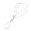 B-0749 Fashion Silver Plated Anklet Flower Shape Chain Anklet Bracelet Jewelry for Women