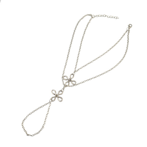 B-0749 Fashion Silver Plated Anklet Flower Shape Chain Anklet Bracelet Jewelry for Women