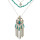 N-6295 2016 fashion Bohemian Retro Silver plate Chain Turquoise Bead Tassel Leaves shape Pendant Necklace Jewelry for Women