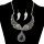 N-6298 Fashion Silver Gold Short Chain Turquoise Bead Statement Choker Necklace and leaf Earring Set for Women Jewelry