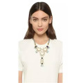N-6292 Fashion Bohemian  Silver Plated  Chain Black  Round Turquoise Long tassel  Flower Shape Tassel  Pendant Necklace Women Jewelry