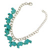B-0752 Vintage Tribal Charms Bracelet Silver Chain Natural Turquoise Beads Stone Bracelets 5 Styles