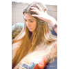 F-0333 European Fashion style gold plated head chain cool blue pearls shape chain  headband hair jewelry for women