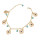 B-0756 2pcs Set Bohemian Fashion Gold Plated Anklet turquoise beads Crystal Anklet Bracelet Jewelry for Women
