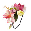 F-0338 4 Colors Floral Hoop Handmade Hairband Ribbon Flowers Leaf Headbands For Women Wedding  Hair Accessories