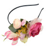 F-0338 4 Colors Floral Hoop Handmade Hairband Ribbon Flowers Leaf Headbands For Women Wedding  Hair Accessories