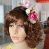 F-0338 4 Colors Floral Hoop Handmade Hairband Ribbon Flowers Leaf Headbands For Women Wedding  Hair Accessories