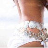 N-5642 Vintage Style Turkish Gypsy Silver Plated Alloy Coin Belly Body Chain Waist Women Jewelry