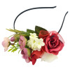F-0348  3 Colors Floral Hoop Handmade Silk Ribbon Hairband Artificial Flowers Leaf Head Band For Women Wedding Hair Accessories