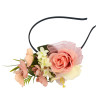 F-0348  3 Colors Floral Hoop Handmade Silk Ribbon Hairband Artificial Flowers Leaf Head Band For Women Wedding Hair Accessories