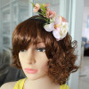 F-0348  3 Colors Floral Hoop Handmade Silk Ribbon Hairband Artificial Flowers Leaf Head Band For Women Wedding Hair Accessories