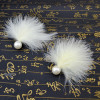 E-3818 Women Fashion Beautiful White Pearl Feather Accessorise