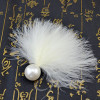 E-3818 Women Fashion Beautiful White Pearl Feather Accessorise