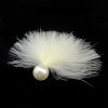 E-3818 Women Fashion Beautiful White Pearl Feather Accessorise