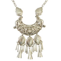 N-6302 Bohomian Fashion style Silver plated fash shape Tassel moon butterfly shape pendant & Necklace for Women Jewelry