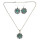 N-6306 Bohemian Fashion Silver plated Necklace Heart shape Rhinestone Natural Turquoise Bead Long Necklaces Earrings For Women Jewelry Set