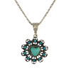N-6306 Bohemian Fashion Silver plated Necklace Heart shape Rhinestone Natural Turquoise Bead Long Necklaces Earrings For Women Jewelry Set