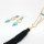 N-6319 Bohemian Multilayers Chain Pendant Long Tassel Turquoise Rhinestone 4 Layers Necklace Earring Drop Dangle Earrings Jewelry Set
