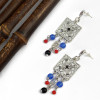 E-3825 New Arrival bohemian vintage gold & silver plated colorful pearls bird shape Dangling Earrings for women jewelry