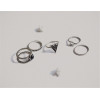 R-1372 5Pcs/set European Fashion Gold Silver Midi Finger Ring Resin Bead Nail Kncukle Rings For Women Set jewelry