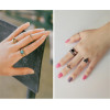 R-1372 5Pcs/set European Fashion Gold Silver Midi Finger Ring Resin Bead Nail Kncukle Rings For Women Set jewelry