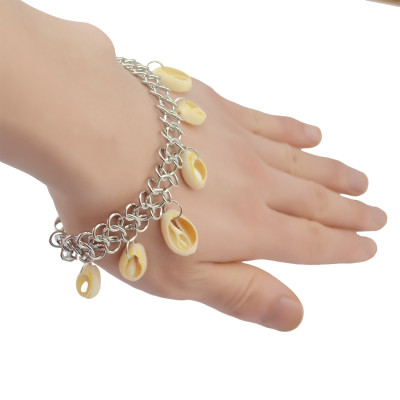 B-0759 Bohemian Korea fashion style Silver plated Bangle shell tassel Bracelet for women jewelry