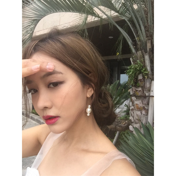 E-3827 Bohemian Tibetan Silver Plated Pearl  Pendant Tassel Drop Dangle  Beaded Earring