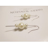 E-3827 Bohemian Tibetan Silver Plated Pearl  Pendant Tassel Drop Dangle  Beaded Earring