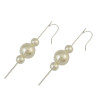 E-3827 Bohemian Tibetan Silver Plated Pearl  Pendant Tassel Drop Dangle  Beaded Earring