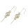 E-3827 Bohemian Tibetan Silver Plated Pearl  Pendant Tassel Drop Dangle  Beaded Earring