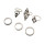 R-1380 Bohemian Gypsy Vintage Silver Joint Knuckle Nail Midi Ring Loop Diamond Rhinestone Ring Set of 6 Rings 3 Colors