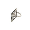 R-1380 Bohemian Gypsy Vintage Silver Joint Knuckle Nail Midi Ring Loop Diamond Rhinestone Ring Set of 6 Rings 3 Colors