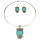 N-6333 Bohemian Silver Fashion Necklaces Inlay Natural Turquoise Owl Shape Pendant Necklace Earrings For Women Jewelry Set