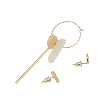 E-3839 New Fashion Unisex Punk Knotted Gold Plated Stud Earring