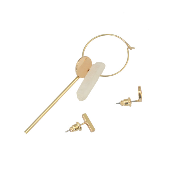 E-3839 New Fashion Unisex Punk Knotted Gold Plated Stud Earring