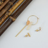 E-3839 New Fashion Unisex Punk Knotted Gold Plated Stud Earring