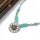 N-6330 Fashion  Boho Silver Plated Chain Turquoise  Stone Beads Charm Neckalce with Round Flower Pendant Choker Bib Necklace for Women