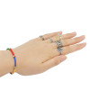 R-1378 7pcs/set Bohemian Gypsy Vintage Silver plated  Knuckle style Midi Rings  Rhinestone Ring Set