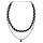N-6329 Fashion Black Leather Nylon Rope Statement Choker Necklace